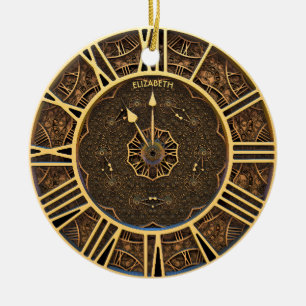 Adorno De Cerámica Reloj Art Decó Vintage Steampunk Retro