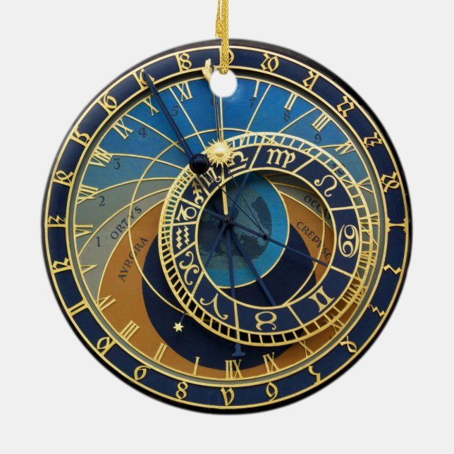 Adorno De Cerámica Reloj astronómico-Praga Orloj (Atrás)