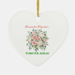 Adorno De Cerámica Reloj de boda floral elegante