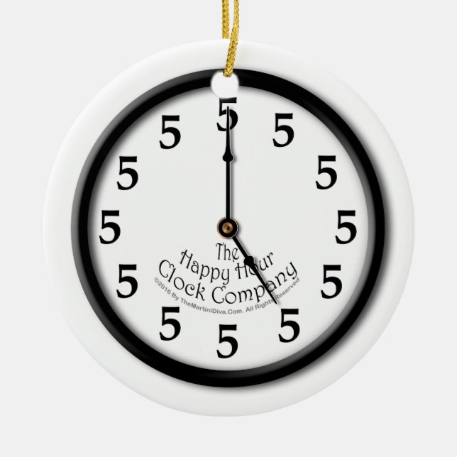 ADORNO DE CERÁMICA RELOJ DE LAS CINCO (Frente)