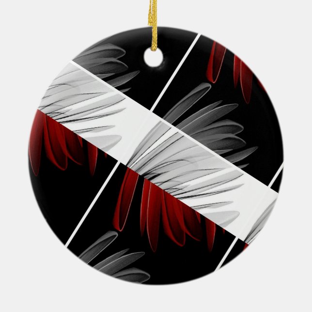 Adorno De Cerámica Reloj de pared acrílico de diseño de Petal gris ro (Atrás)