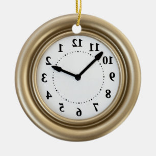 Adorno De Cerámica Reloj divertido de conejo blanco