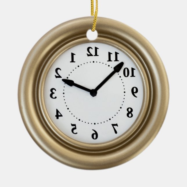 Adorno De Cerámica Reloj divertido de conejo blanco (Frente)