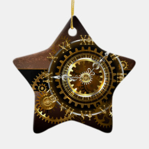 Adorno De Cerámica Reloj steampunk con engranajes antiguos