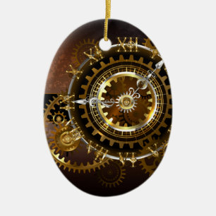 Adorno De Cerámica Reloj steampunk con engranajes antiguos
