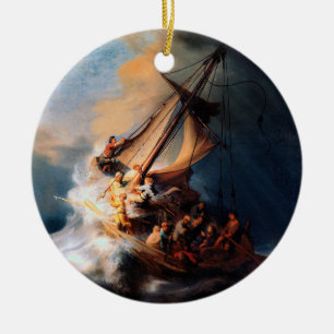 Adorno De Cerámica Rembrandt - La tormenta del Mar de Galilea