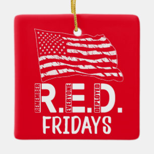 Adorno De Cerámica Remember Everyone Deployed Red Fridays Christmas