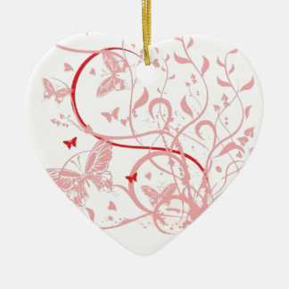 Adorno De Cerámica Remolinos rosados de la mariposa