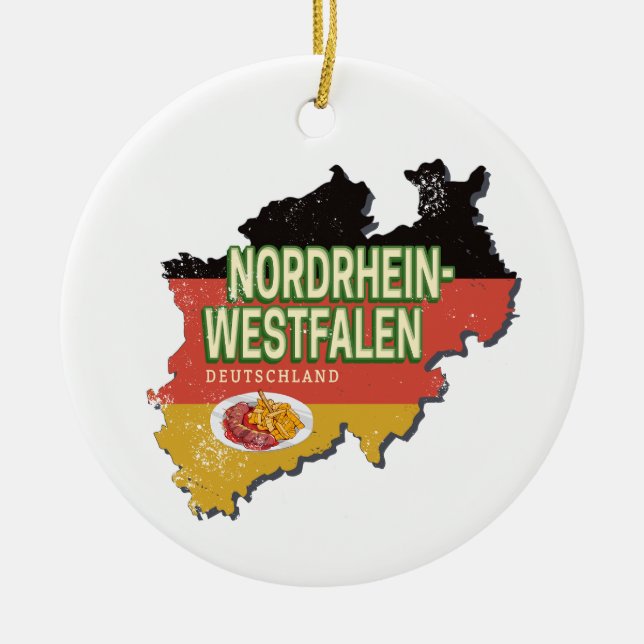 Adorno De Cerámica Renania del Norte Westfalia Alemania Retro NRW Sou (Frente)