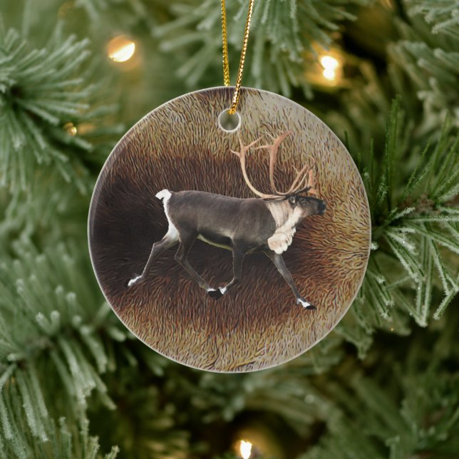 Adorno De Cerámica Reno - Bull Caribou (Árbol)