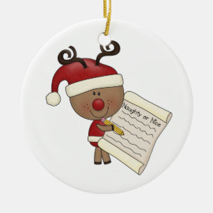 Adorno De Cerámica Reno de Rudy travieso o NIC