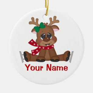 Adorno De Cerámica Reno del navidad personalizado