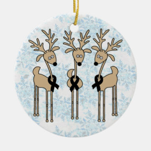 Adorno De Cerámica Reno negro de la cinta