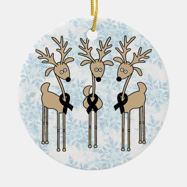 Adorno De Cerámica Reno negro de la cinta (Frente)