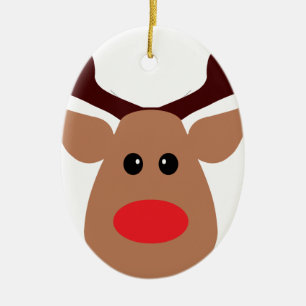 Adorno De Cerámica Reno sospechado rojo del navidad