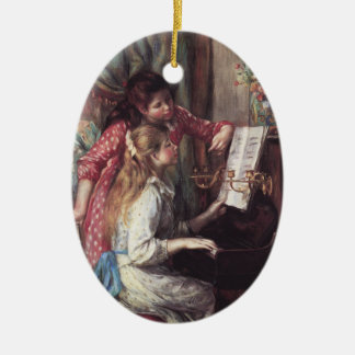 Adorno De Cerámica Renoir: Chicas en el piano