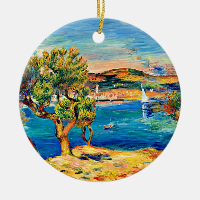 Adorno De Cerámica Renoir - L'Estaque, pintura famosa, (Frente)
