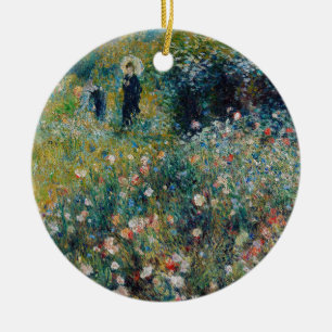Adorno De Cerámica Renoir - Mujer con un Parasol en un Jardín