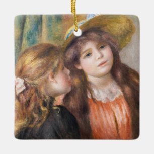 Adorno De Cerámica Renoir - Retrato de dos niñas pequeñas