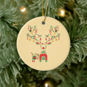 Adorno De Cerámica Renos de Navidad Geométricos Modernos Festivo