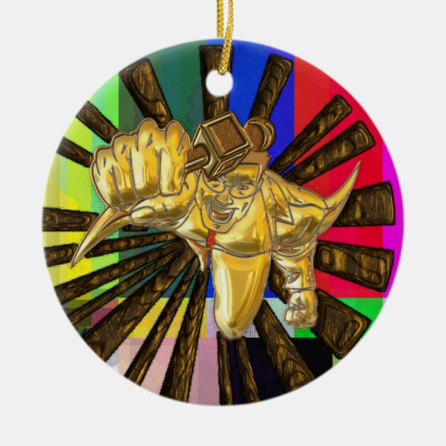 Adorno De Cerámica Reportero de la TV (Frente)