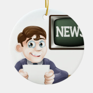 Adorno De Cerámica Reportero de las noticias