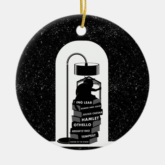 Adorno De Cerámica Reproducción de Shakespeare de un gato lindo (Frente)