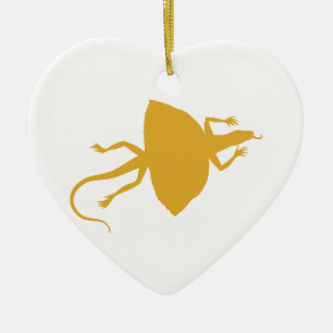 Adorno De Cerámica Reptil amarillo