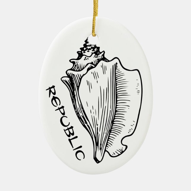 Adorno De Cerámica República de Conch (Frente)