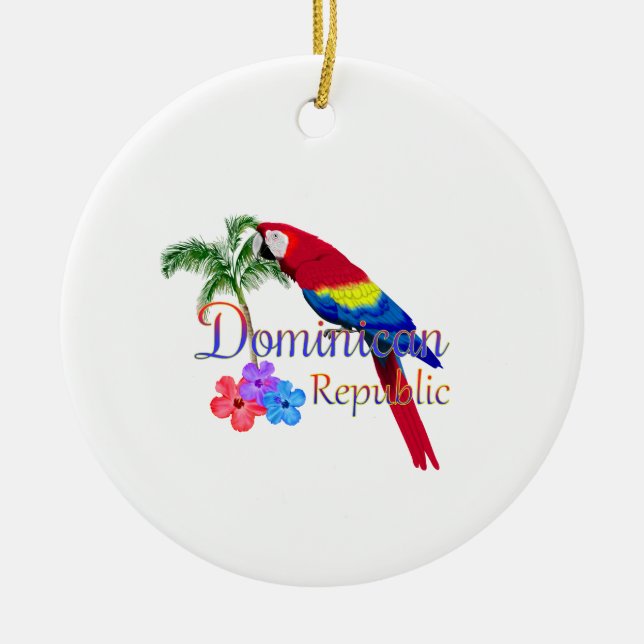 Adorno De Cerámica República Dominicana tropical (Frente)