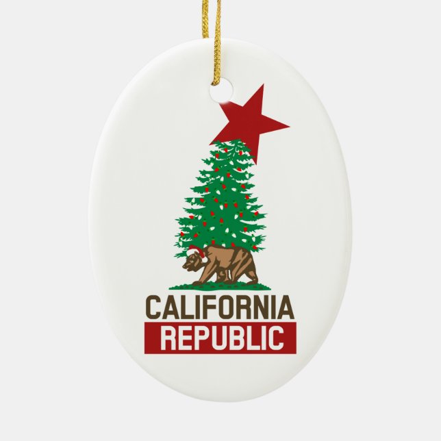 Adorno De Cerámica República festiva de California para los días de (Atrás)