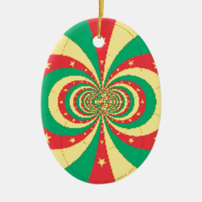 Adorno De Cerámica République du Cameroun, estrella de cinco puntas (Frente)