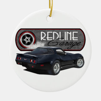 Adorno De Cerámica Resalte el negro del Corvette del garaje