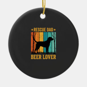Adorno De Cerámica Rescata Papá Amante de la Cerveza Perro Vintage