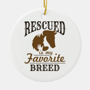 Adorno De Cerámica Rescate De Caballos Rescatado Es Mi Raza Favorita.