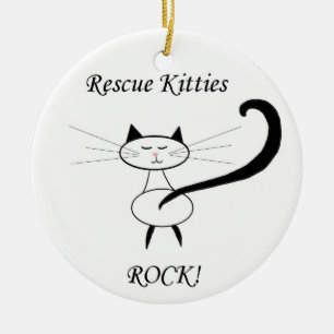 Adorno De Cerámica ¡Rescate Kitties Rock!