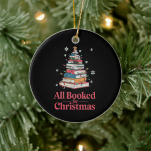 Adorno De Cerámica Reservado para Luces de árbol de libros de Navidad
