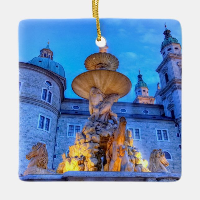 Adorno De Cerámica Residenzplatz en Salzburg, Austria (Anverso)