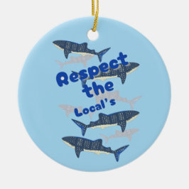 ADORNO DE CERÁMICA RESPETAR A LOS LOCALES, LA FAMILIA DE SHARK NADAND