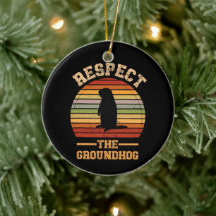 Adorno De Cerámica Respeto a la festividad de Groundhog