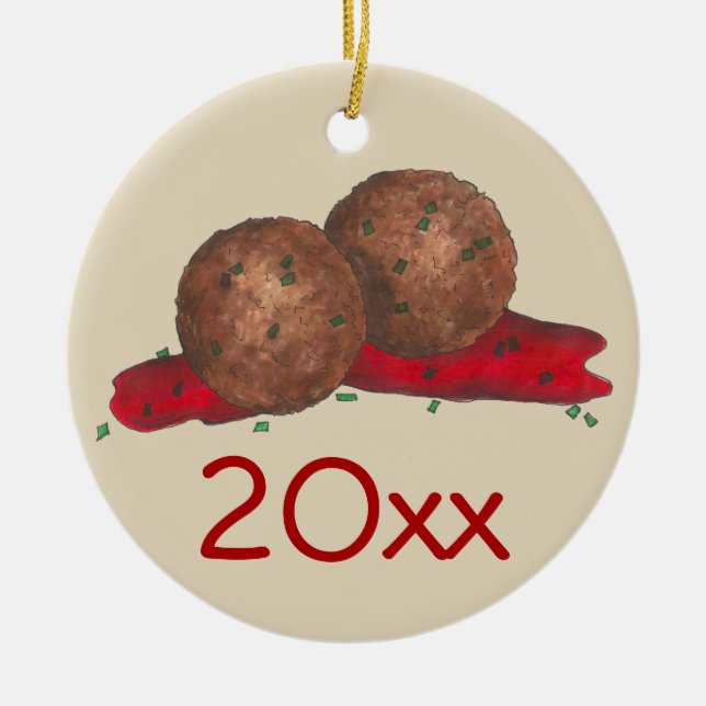 Adorno De Cerámica Restaurante italiano comida albóndigas marinara Sa (Frente)