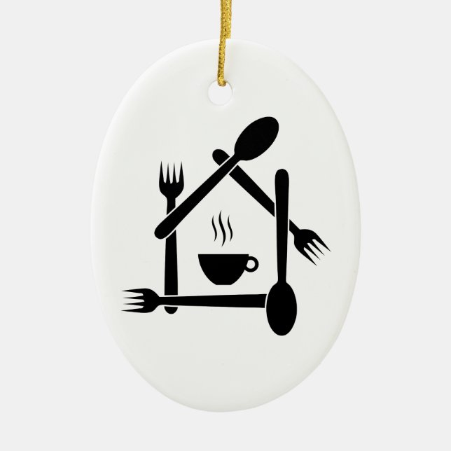 Adorno De Cerámica restaurante o un café (Frente)