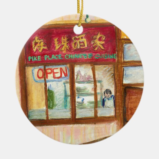 Adorno De Cerámica Restaurante Pike Place Ornament (Seattle, WA) (Frente)