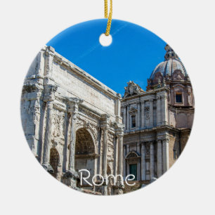 Adorno De Cerámica Restos del Foro Romano en Roma, Italia