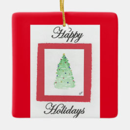 Adorno De Cerámica Resumen Árbol de Navidad Felices Fiestas