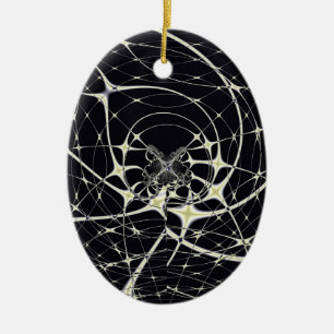 Adorno De Cerámica Resumen Art Golden Spiderweb