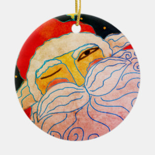 Adorno De Cerámica Resumen Art Santa Claus