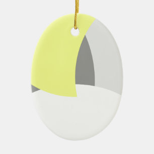 Adorno De Cerámica Resumen Arte Amarillo Gris Blanco