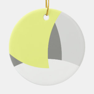 Adorno De Cerámica Resumen Arte Amarillo Gris Blanco
