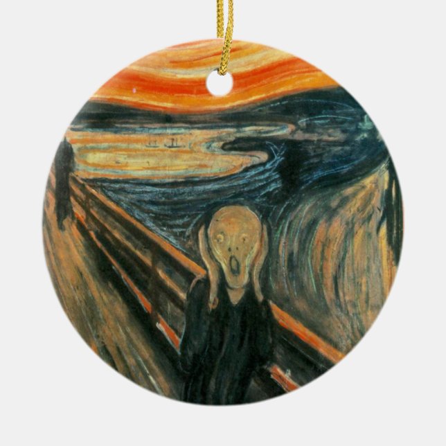Adorno De Cerámica Resumen de Arte Moderno de Scream Munch (Frente)